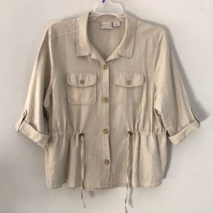 EUC Liz Claiborne Linen Blend Safaris Jacket SzxLG